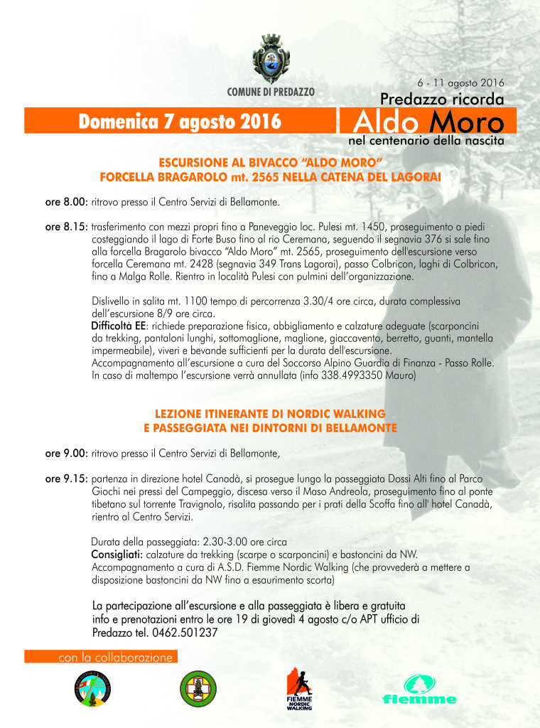 volantino passeggiata Aldo Moro 2016